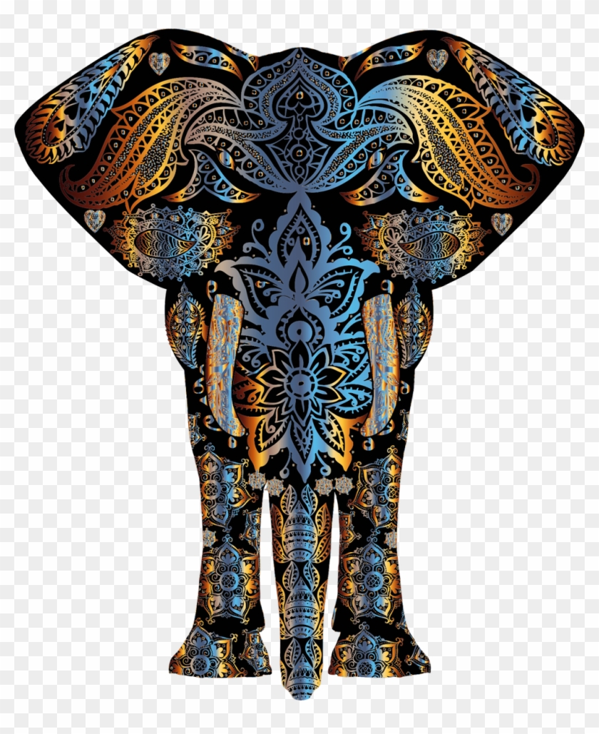 The Original Is - Colorful Elephant Drawing Clipart