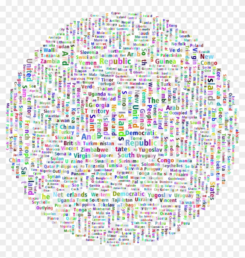 This Free Icons Png Design Of Prismatic World Countries - No Word Cloud Clipart