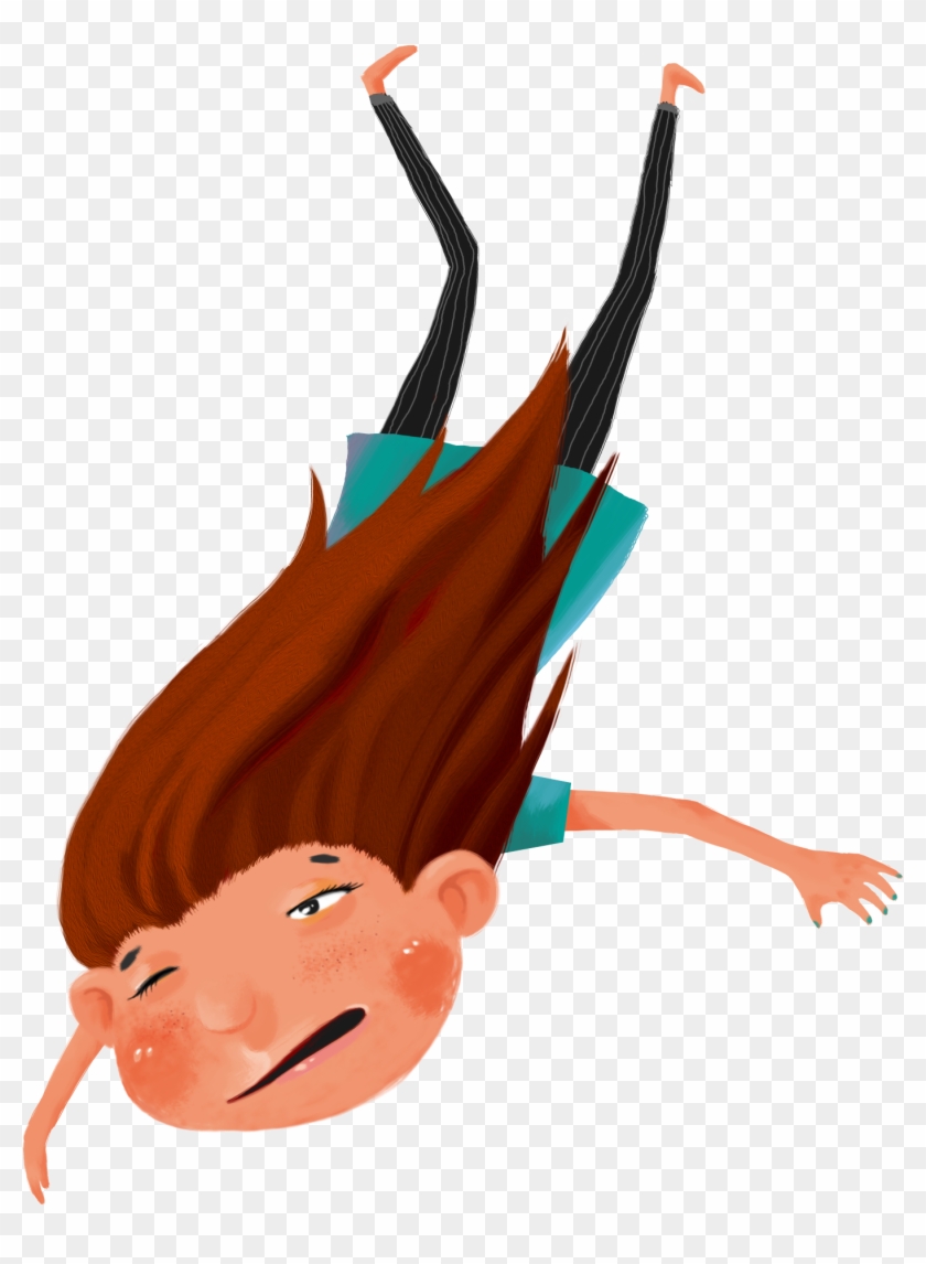 Cartoon Creative Girl Child Png And Psd - Illustration Clipart