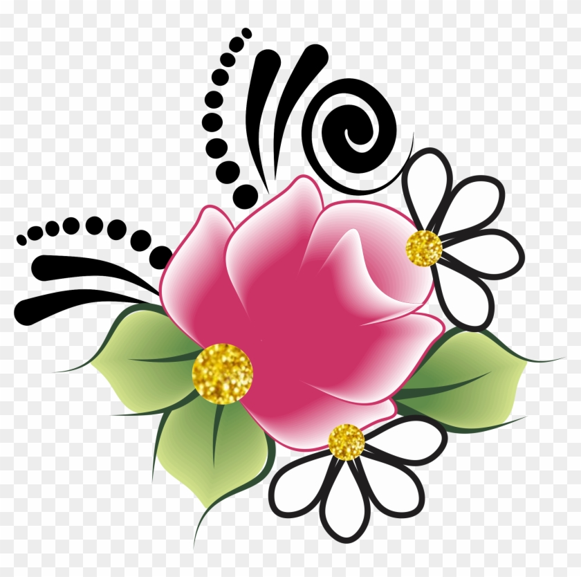 Black White Art, Flower Designs, Clip Art, Diy Crafts, - Png Download #5411872