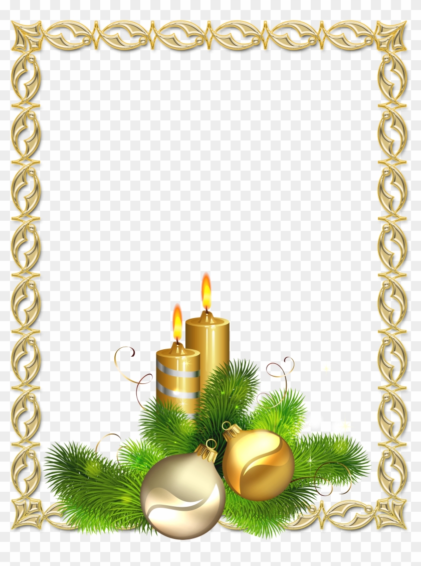 Large Transparent Gold Christmas - Gold Christmas Border Transparent Clipart #5412075