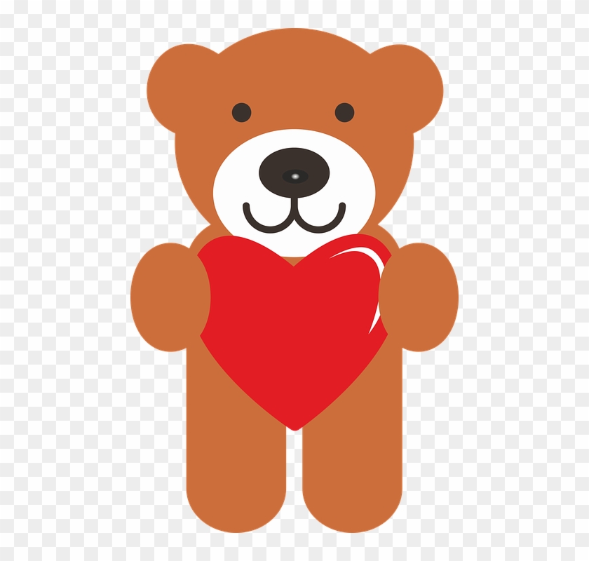 Teddy Bear Valentine Love Cuddly Bear 14 February - Teddy Bear Graphic Clipart #5412537