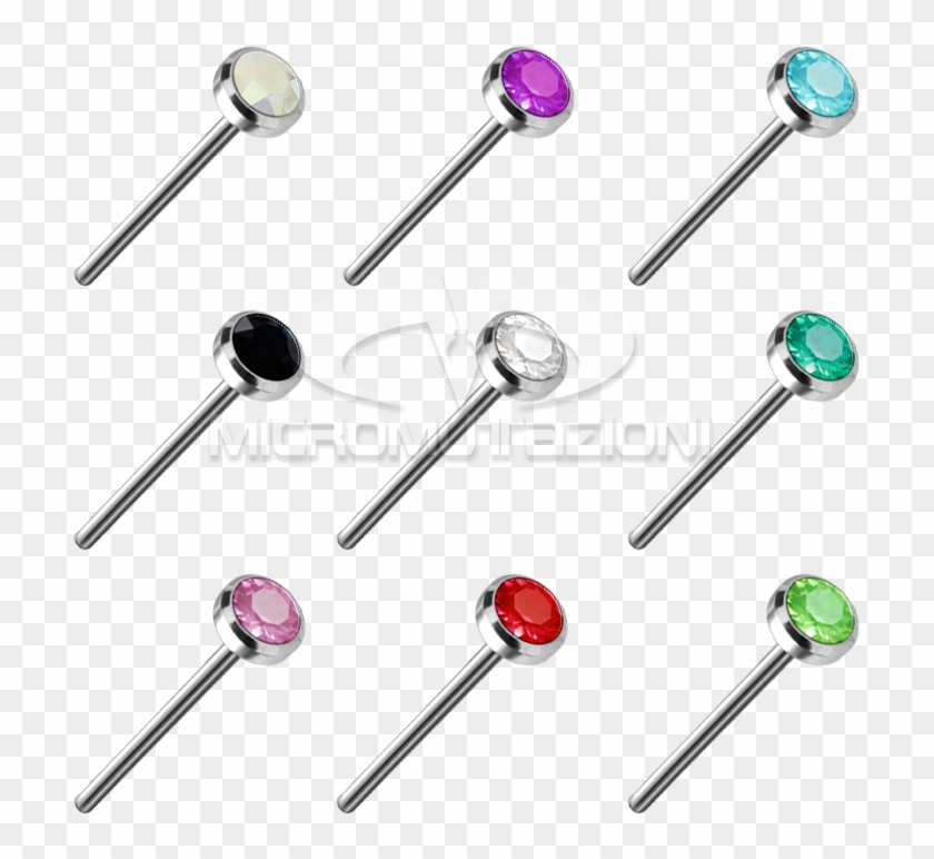 Steel Jewelled Nose Studs - Earrings Clipart #5412736