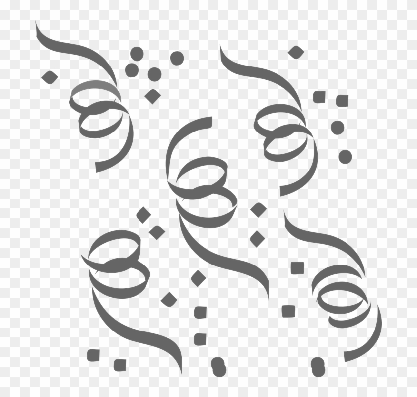 Confetti Ribbon Party - Orange And Blue Confetti Clipart #5412936