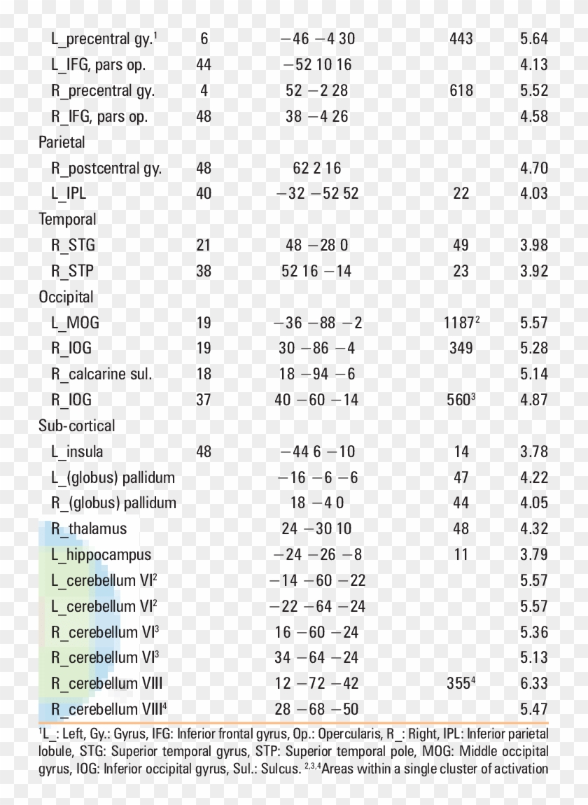 Mni Coordinates Of Significant Activations For Word - 44 In Hindi Words Clipart