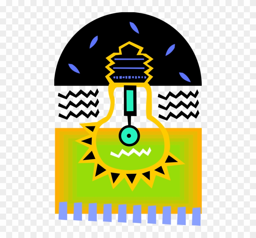 Vector Illustration Of Electric Light Bulb Symbol Of - Emblem Clipart