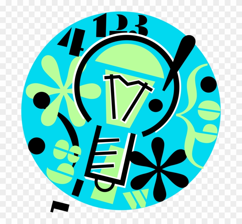Vector Illustration Of Electric Light Bulb Symbol Of - Circle Clipart