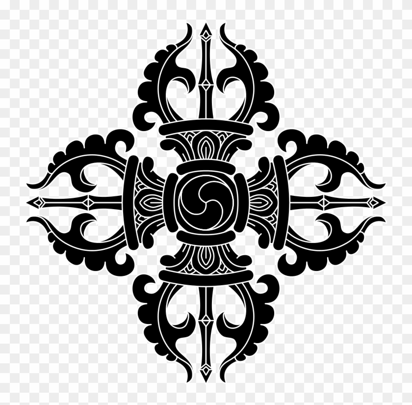 Faith Buddhism Vajra Bw - Bajra Tattoo Design Clipart