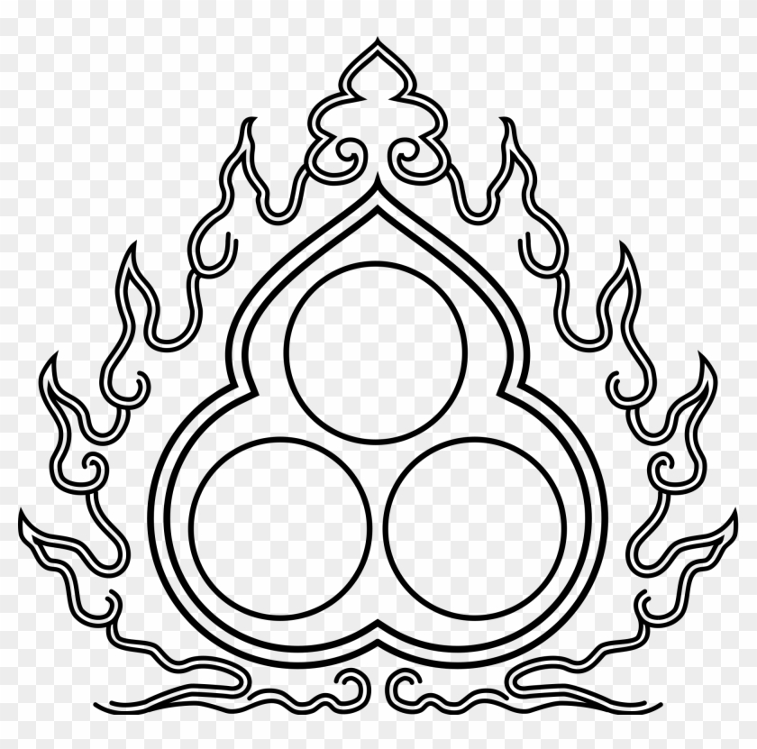 Buddhist Drawing Mindfulness - Three Jewels Of Buddhism Clipart #5414322