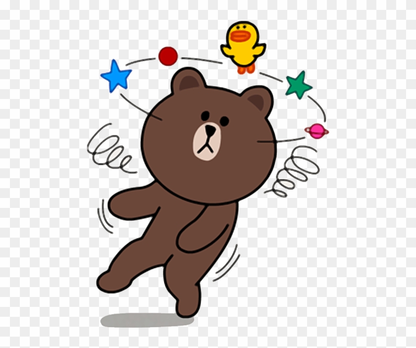 Sticker Brown Line Friends Clipart #5415768