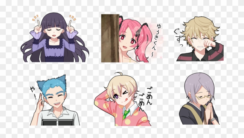 Line Sticker Style Character Emote Colored Bust - Cartoon Clipart #5416496