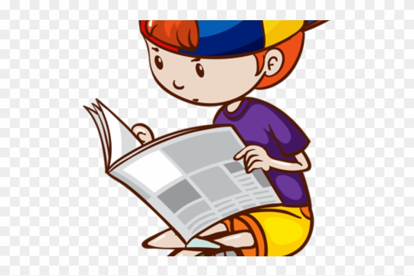 Powerpuff Girls Clipart Pap - Boy Reading A Newspaper - Png Download