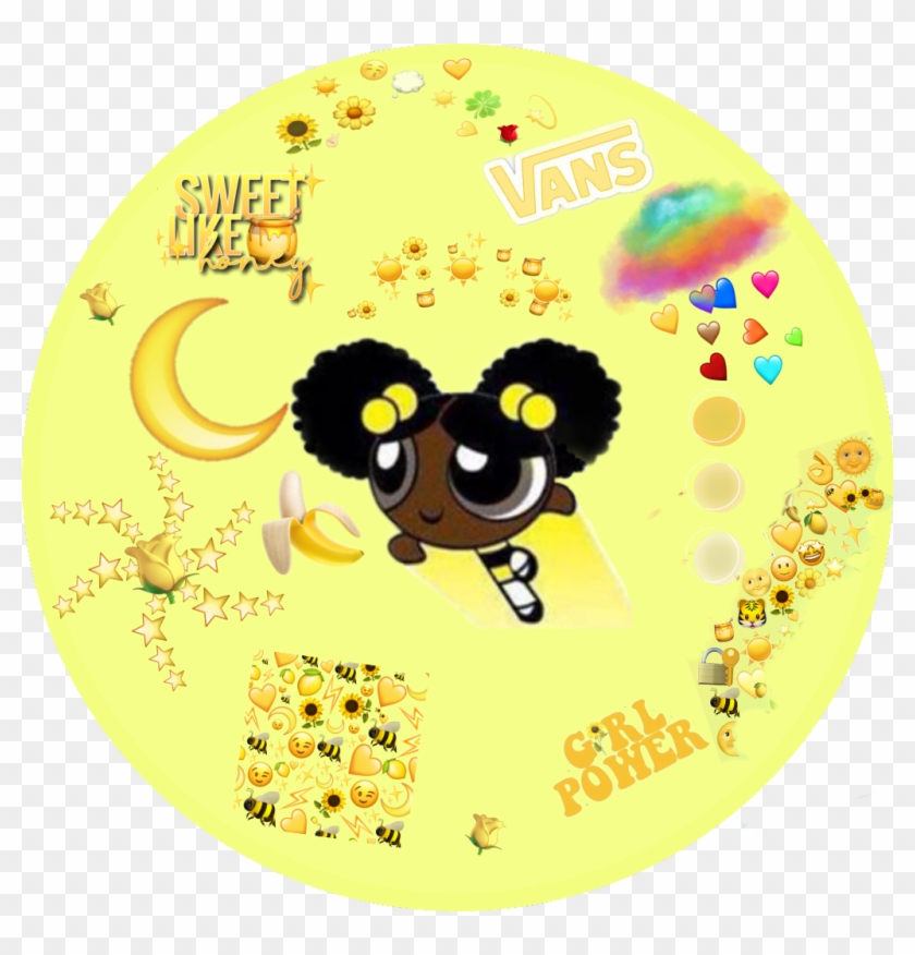 #yellow #powerpuff - Black People Hair Cartoon Clipart