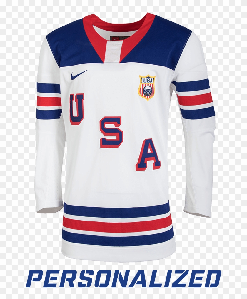 Usa Hockey® Nike Buffalo Replica Throwback Personalized - Usa World Junior Jersey 2018 Clipart