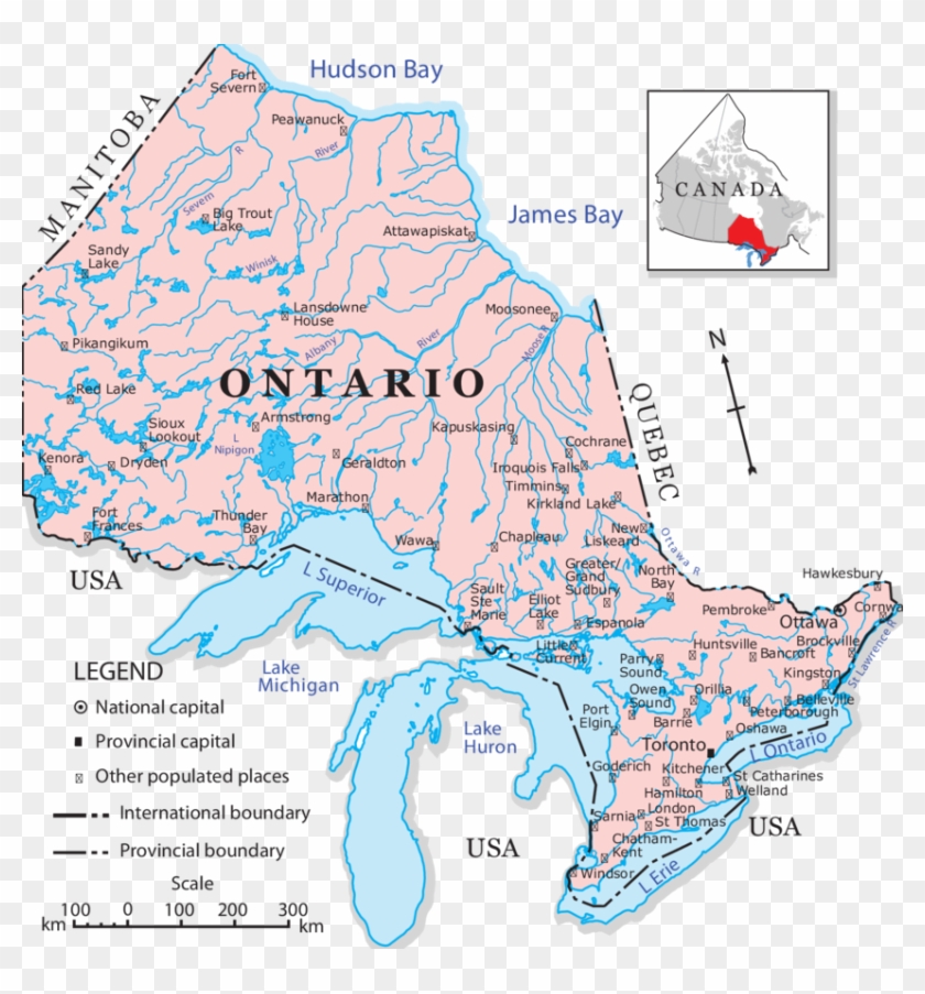 The Map Of Ontario, Canada - Matheson Ontario Clipart