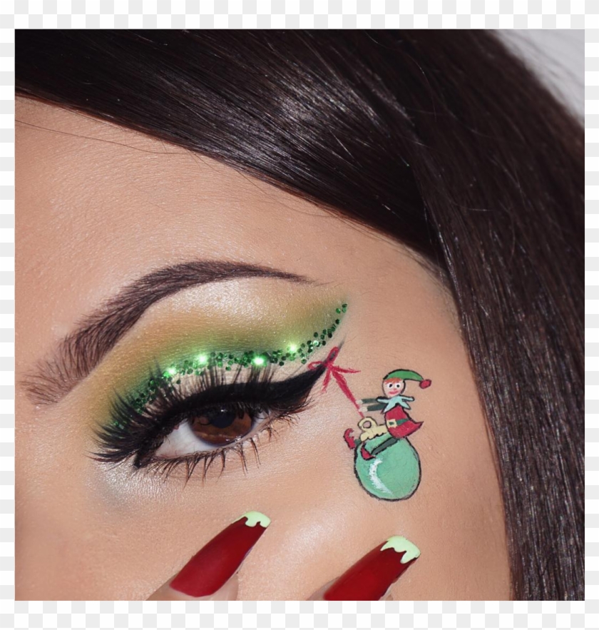 6 Christmas-inspired Eye Makeup Looks That Will Get - Christmas Eyeliner Clipart