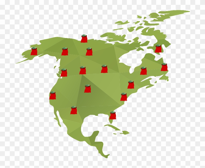 Map - Map Of North America With Mexico Highlighted Clipart #5421803