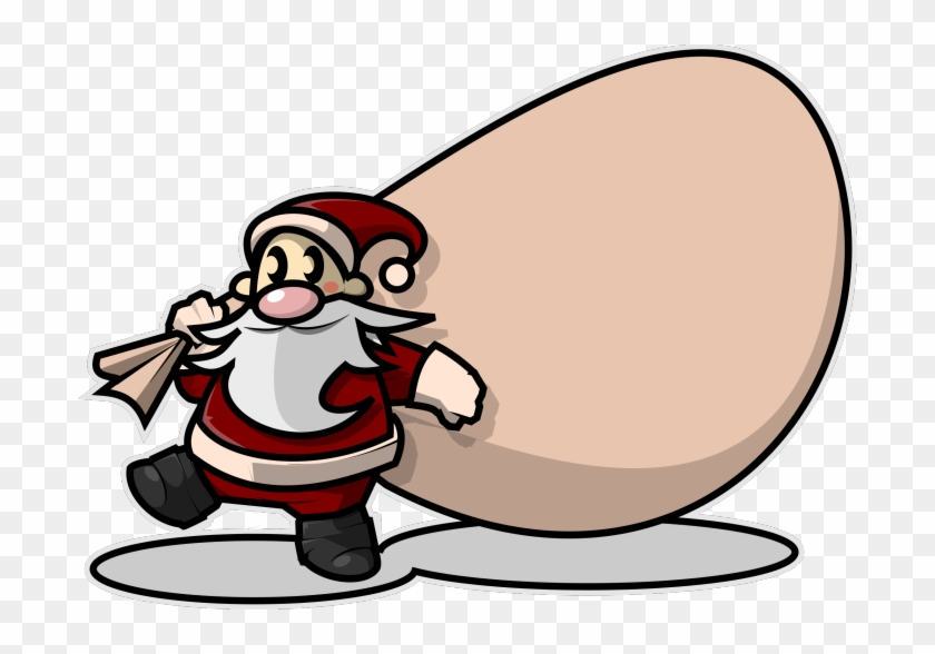 Download - Santa Holding His Sack Clipart