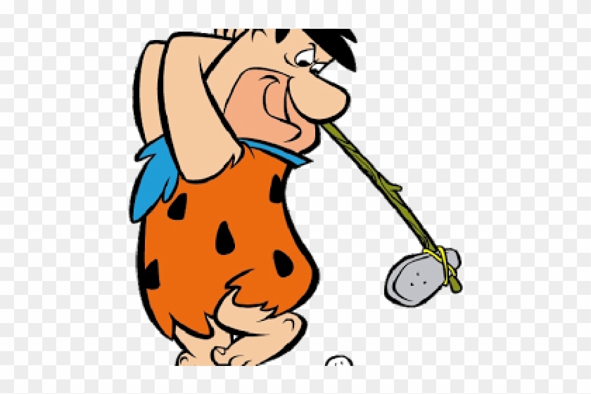 Fred Flintstone Playing Golf Clipart