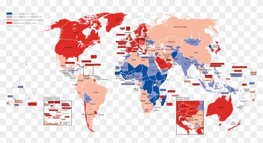 Classified According To World Bank Estimates Of 2015 - Fall Foliage World Map Clipart #5424915