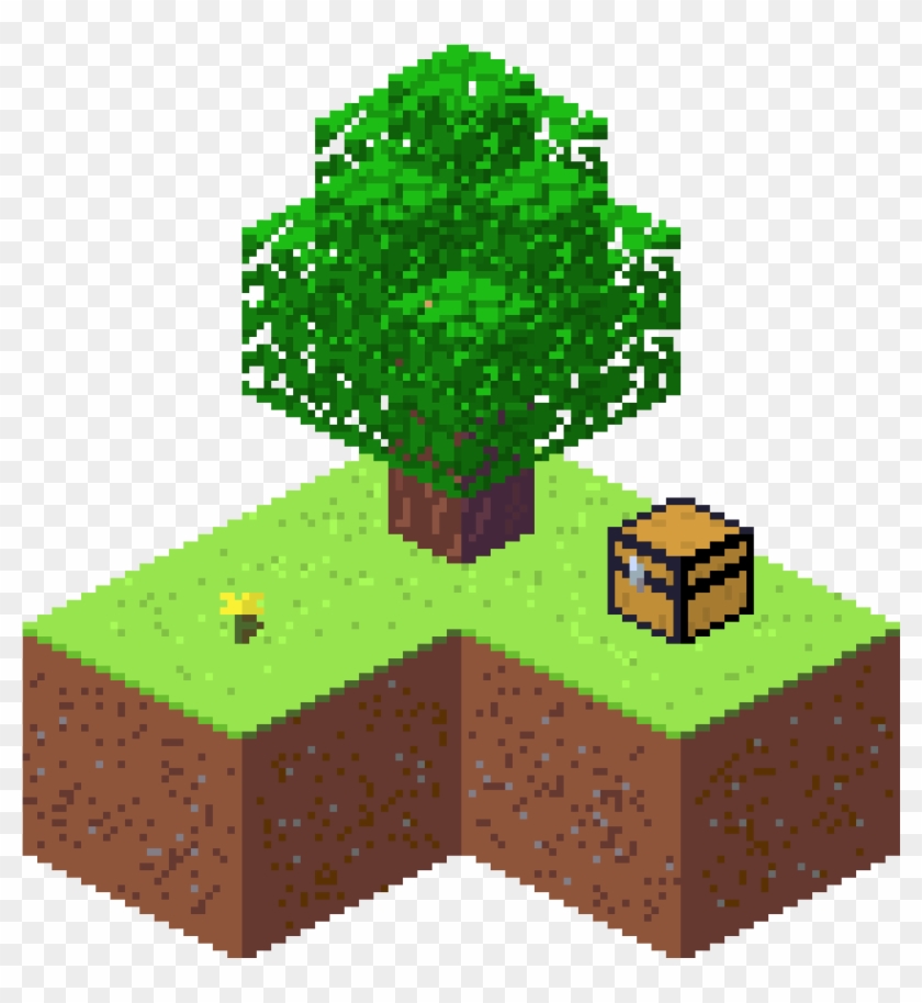 A Simple Isometric Skyblock - Illustration Clipart