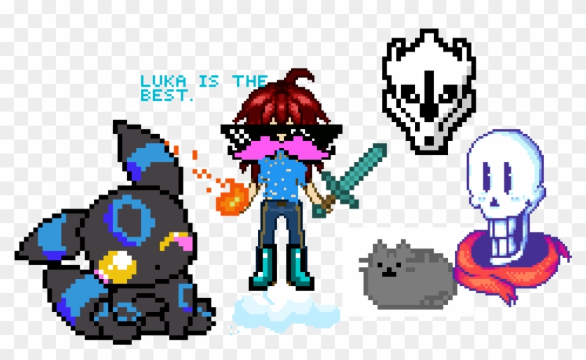 Luka Is The Best - Umbreon Pixel Art Pokemon Clipart