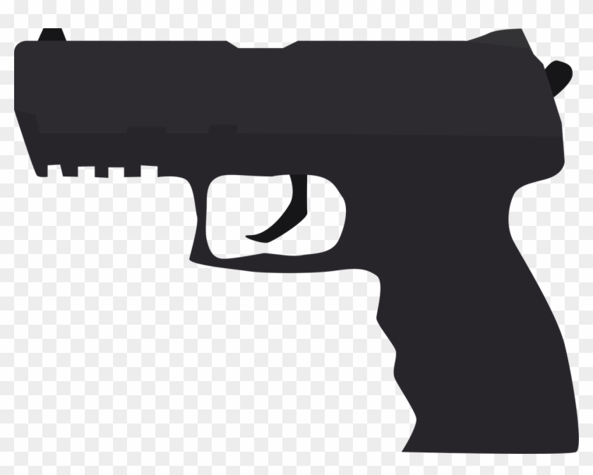 Pistol Crime Weapon Criminal Case Offence Free - Pistol Silhouette Clipart #5427516