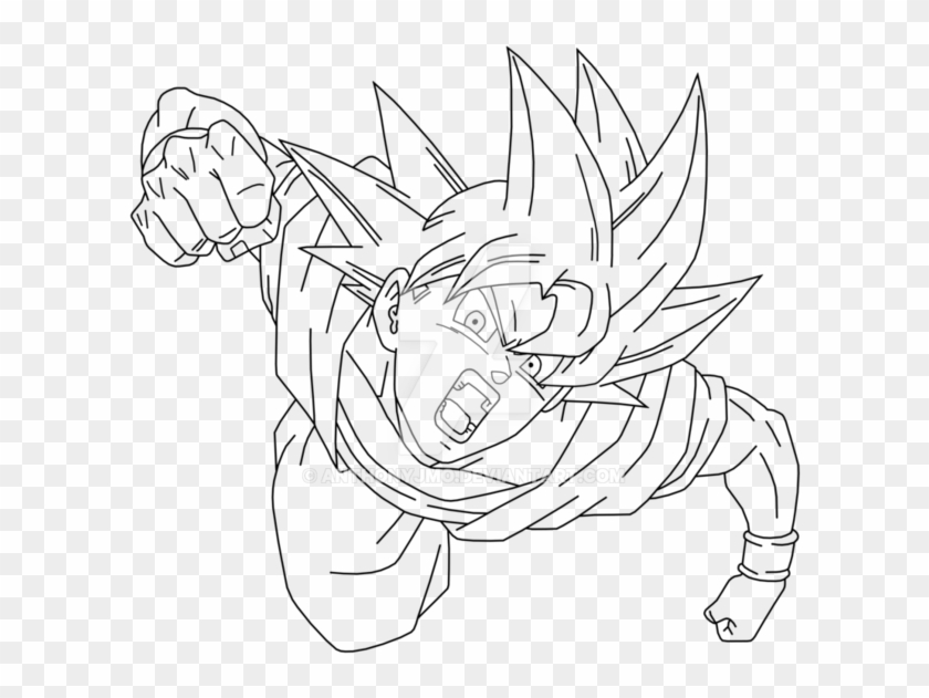 Perfect Drawing Goku - Ssj God Goku Drawing Clipart #5428384
