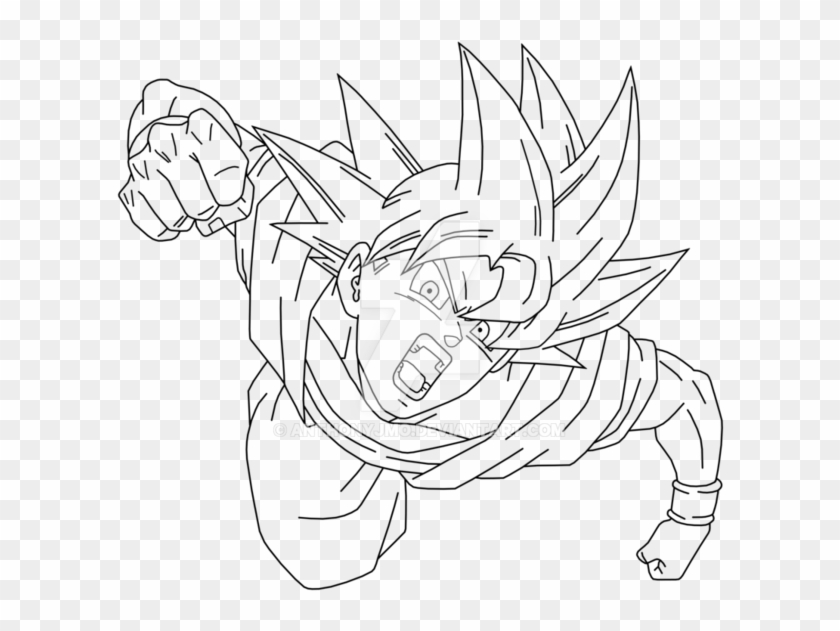 Perfect Drawing Goku - Ssj God Goku Drawing Clipart