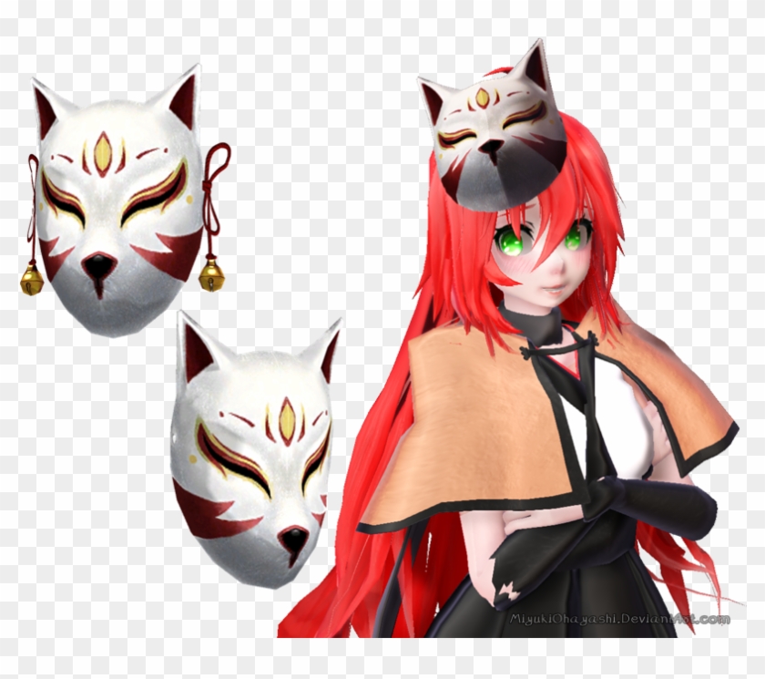 Kitsune Mask Png - Mmd Fox Mask Dl Clipart #5428452
