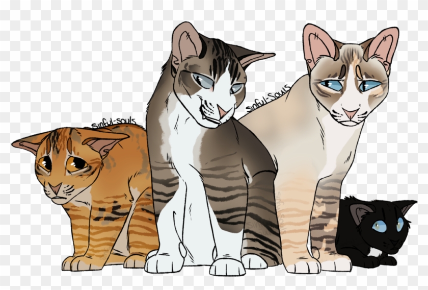 “mothwing, Hawkfrost, Sasha, And Tadpole ” Aka Local - Warrior Cats Genetics Clipart #5428532