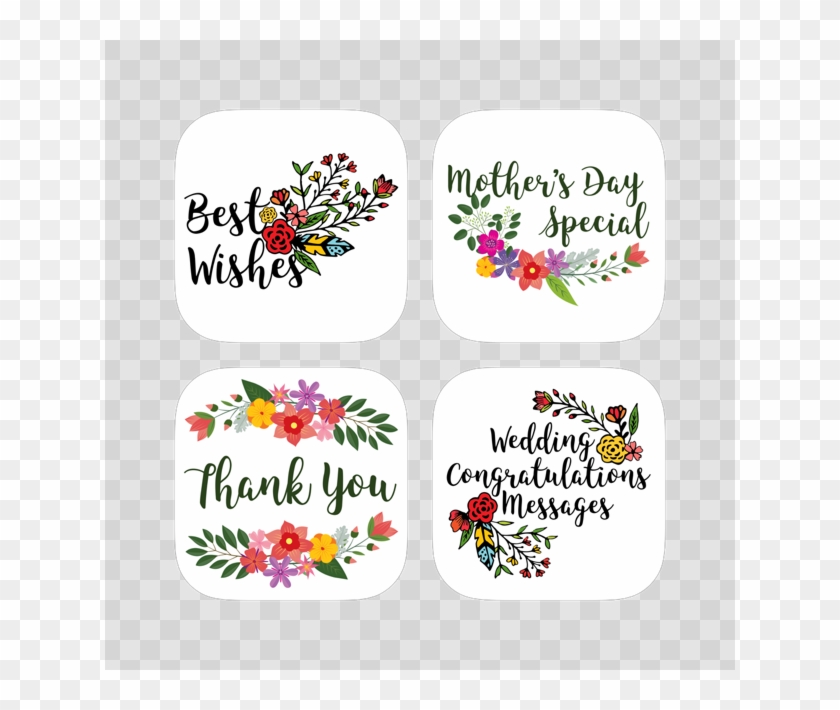 4 In 1 Useful Best Greetings 4 - Floral Design Clipart