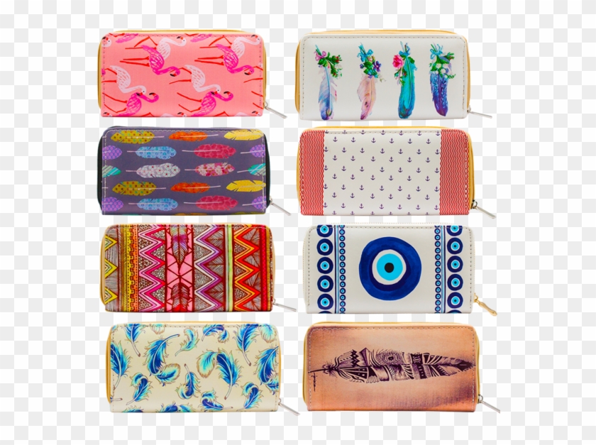 1507 Assorted Print Zippered Wallets - Coin Purse Clipart #5429331