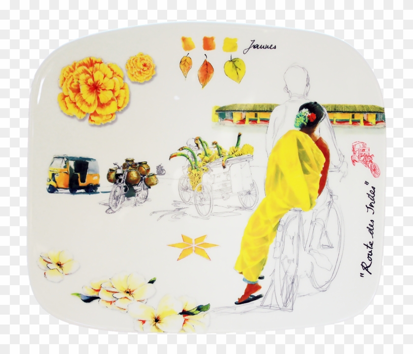 1 Organic Square Plate, Medium - Illustration Clipart