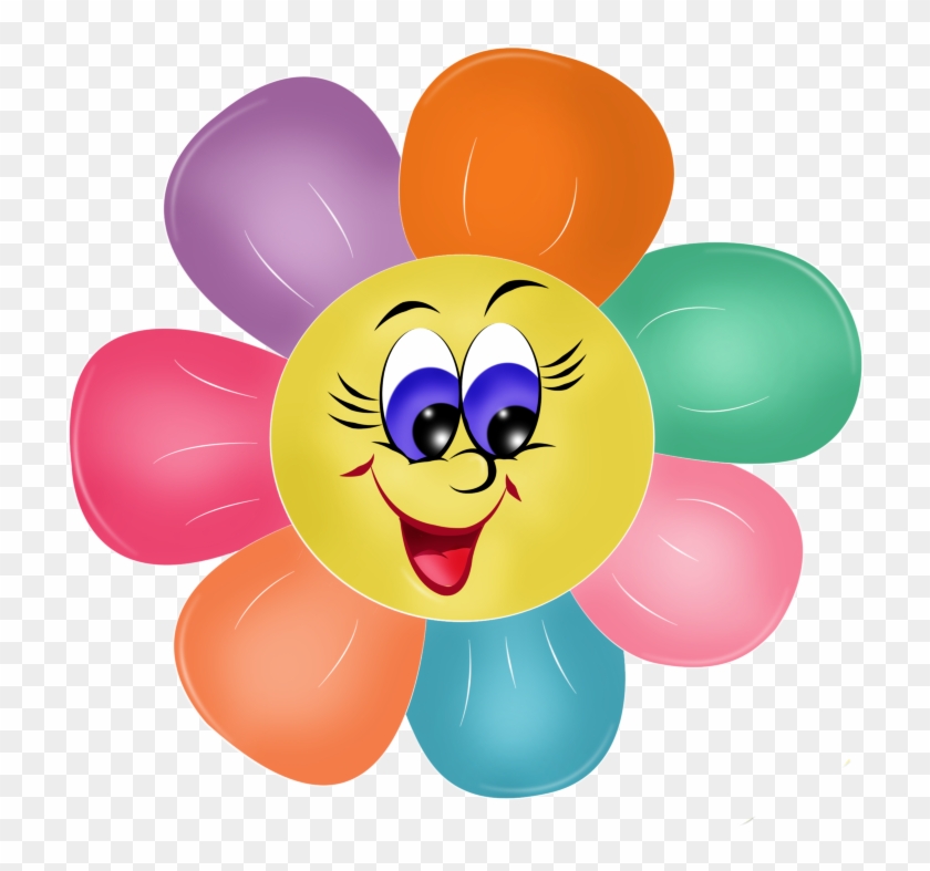 Ромашка Раскраска 6 Лепестков - Smiley Face Flower Clipart - Png Download