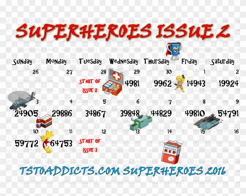 Superheroes 2 Issue 2 Calendar - Illustration Clipart #5430409