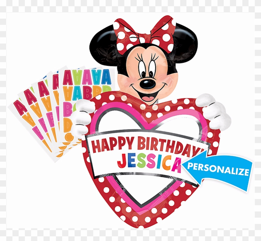 Minnie Mouse Personalized Happy Birthday Balloon - Happy 30th Birthday Fisney Clipart #5430684