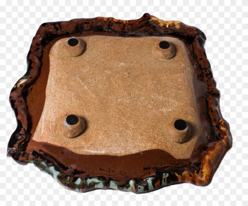 Back View Handmade Pottery Square Plate - Wood Clipart #5430858