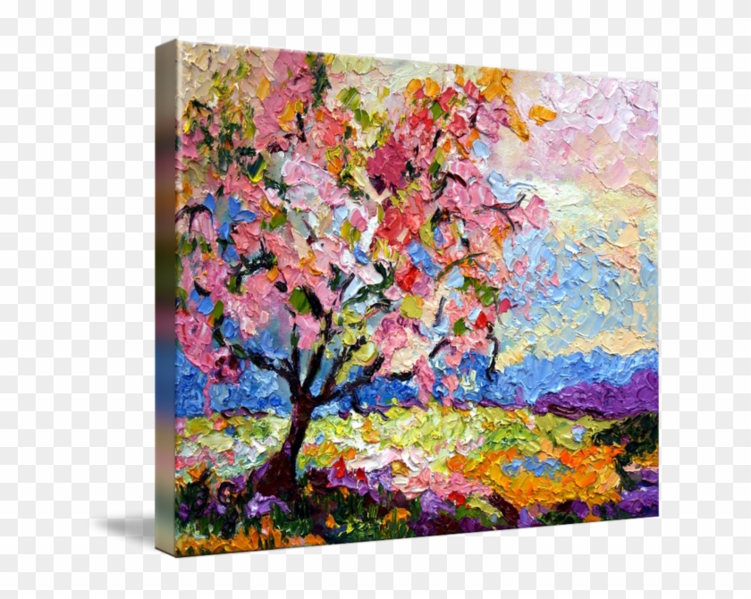 Acrylic Drawing Spring Season - Blossom Tree Painting Clipart