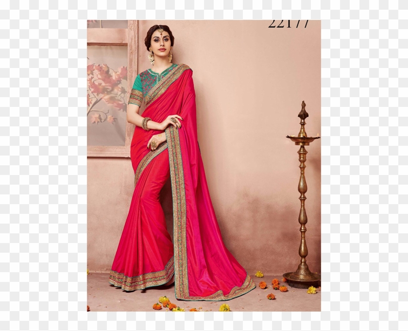 Mi Lady Sarees - Reddish Pink Silk Saree Clipart #5431285