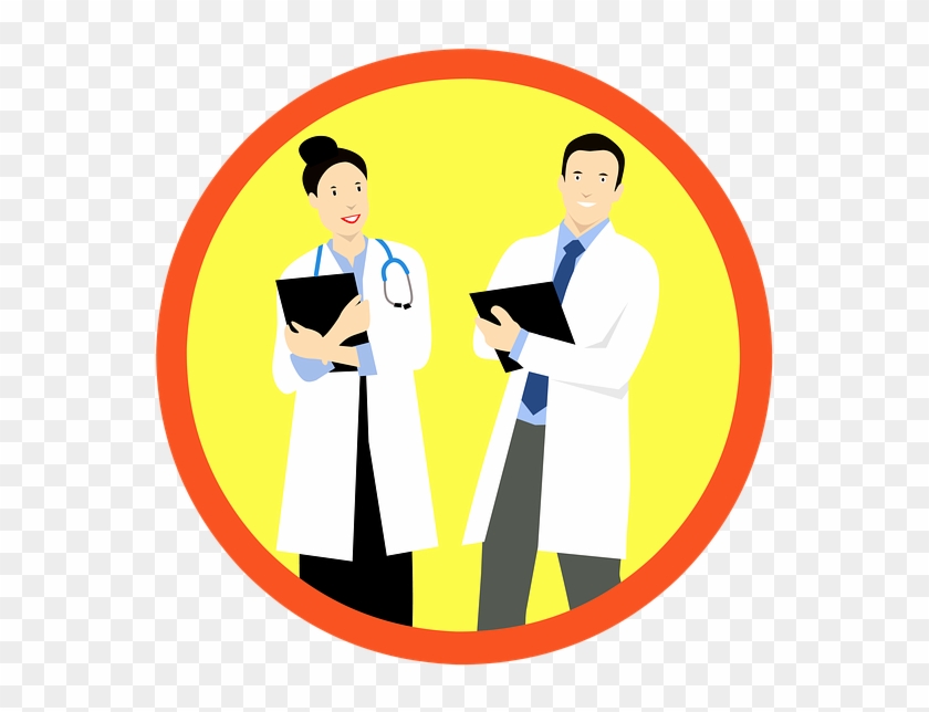 Medical Care Doctors Sticker Woman Man Female - Vignetta Medico Clipart #5434472