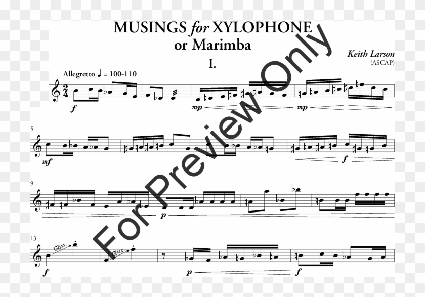 Marimba Thumbnail - Sheet Music Clipart