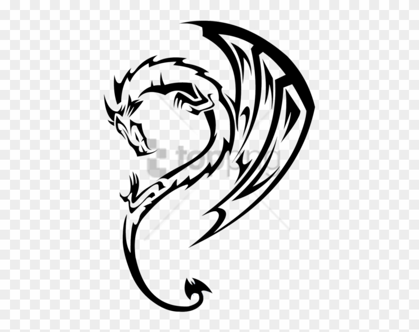 Free Png Dragon Tattoo Curved Png Image With Transparent - Tribal Dragon Clipart #5435297
