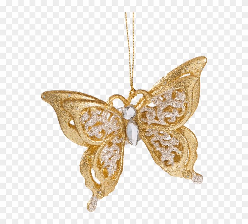 Butterfly With Clip, Gold - Locket - Png Download #5435655