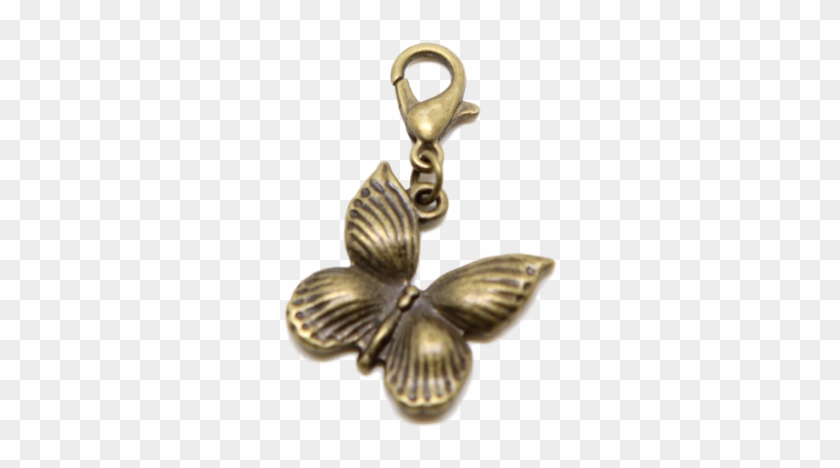 Brass Clip Butterfly - Pendant - Png Download