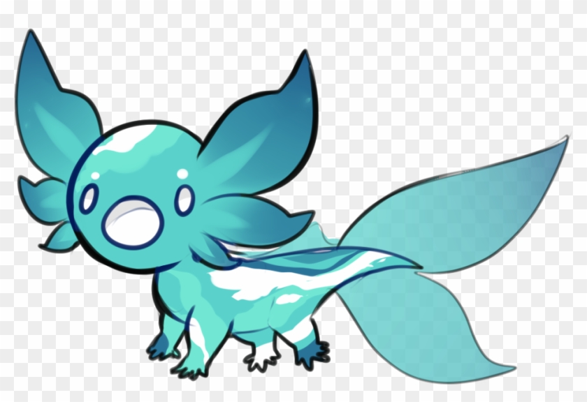 A Very Surprised Axolotl - Cartoon Clipart