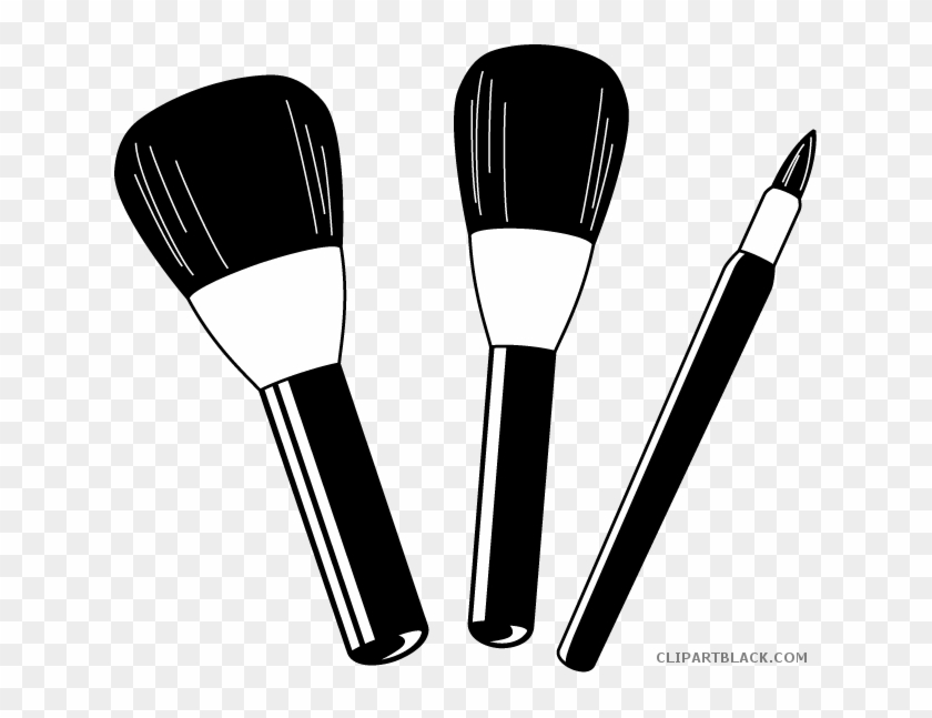 Clipart Black And White Library Brush Clipartblack - Make Up Brush Clipart - Png Download #5436198