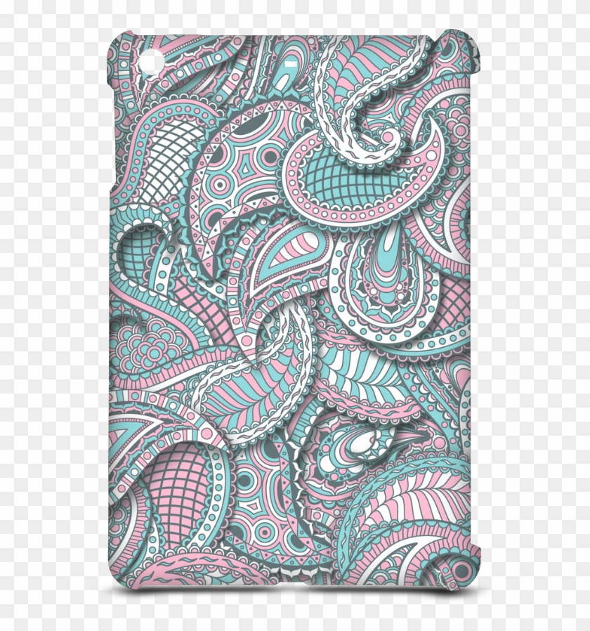 Pink Teal White Fun Ornate Paisley Pattern Hard Case - Doodle Clipart #5436360