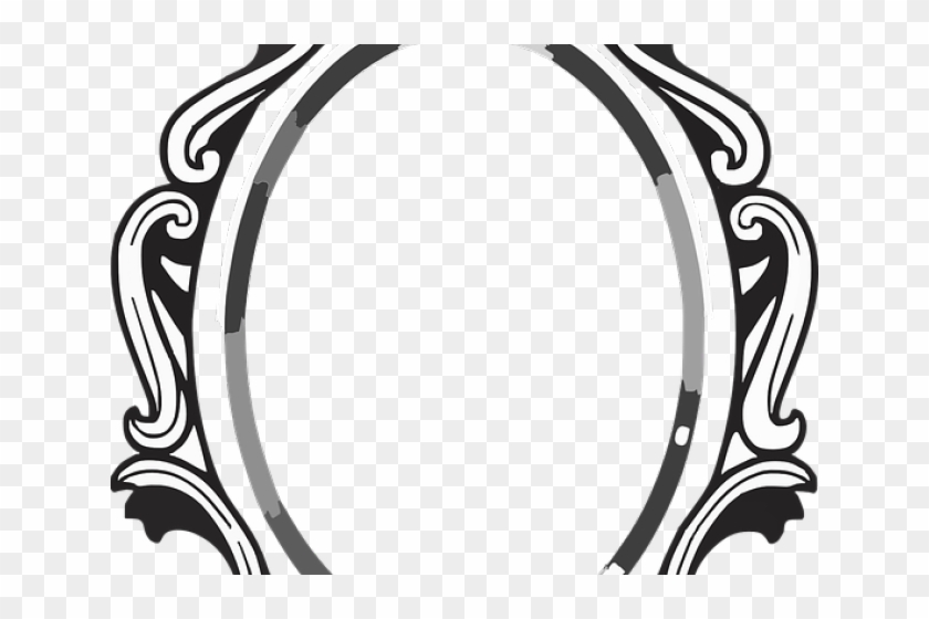 Baroque Frame Cliparts - Mirror Clipart Black And White - Png Download #5436464