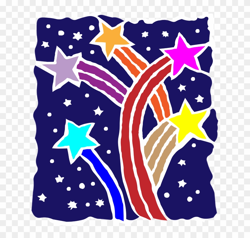 Stars Colorful Shooting Burst Celebration Holiday - Gambar Bintang Warna Warni Clipart